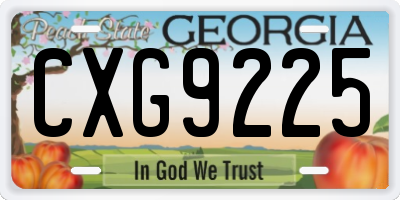GA license plate CXG9225