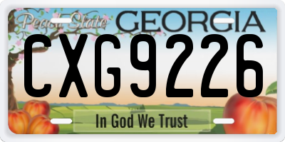 GA license plate CXG9226