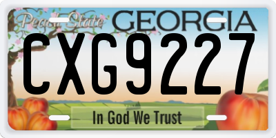 GA license plate CXG9227