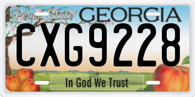 GA license plate CXG9228