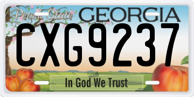 GA license plate CXG9237