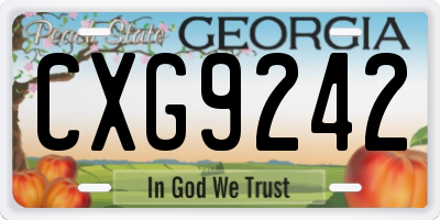 GA license plate CXG9242