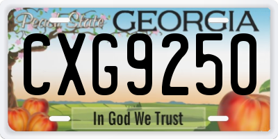 GA license plate CXG9250