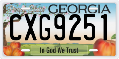 GA license plate CXG9251