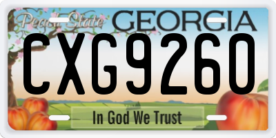 GA license plate CXG9260