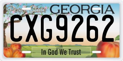 GA license plate CXG9262