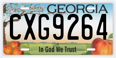 GA license plate CXG9264