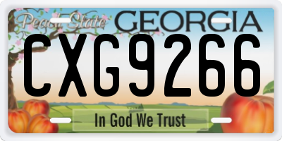 GA license plate CXG9266