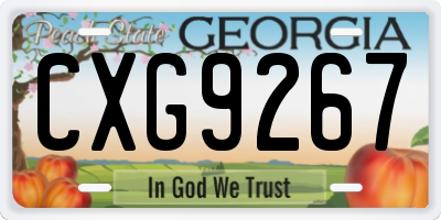 GA license plate CXG9267
