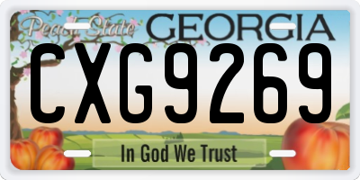 GA license plate CXG9269