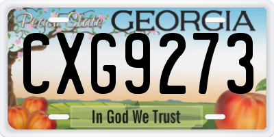 GA license plate CXG9273