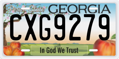 GA license plate CXG9279