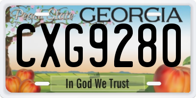 GA license plate CXG9280