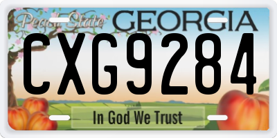 GA license plate CXG9284