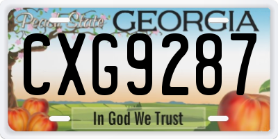 GA license plate CXG9287