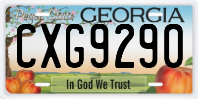 GA license plate CXG9290