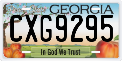 GA license plate CXG9295