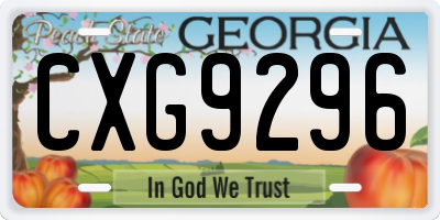 GA license plate CXG9296