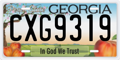 GA license plate CXG9319