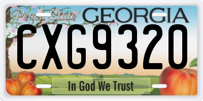 GA license plate CXG9320