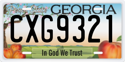 GA license plate CXG9321