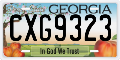 GA license plate CXG9323