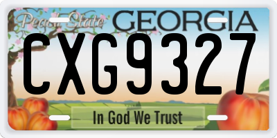 GA license plate CXG9327