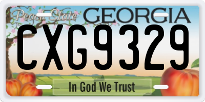 GA license plate CXG9329