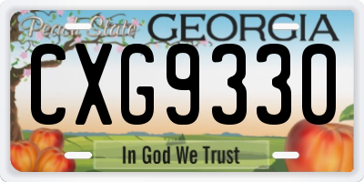 GA license plate CXG9330