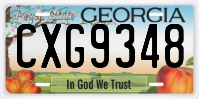 GA license plate CXG9348