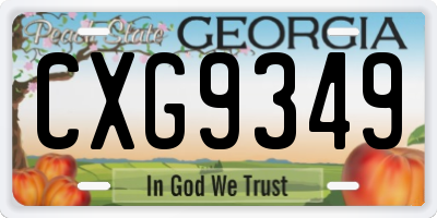 GA license plate CXG9349