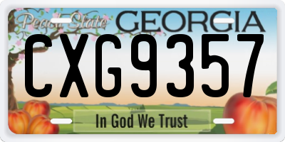GA license plate CXG9357