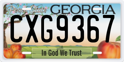 GA license plate CXG9367