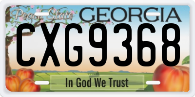 GA license plate CXG9368