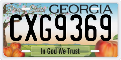 GA license plate CXG9369