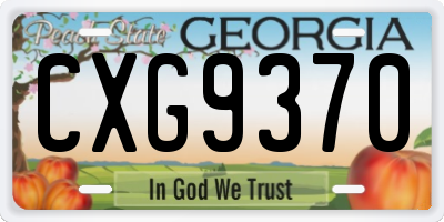 GA license plate CXG9370