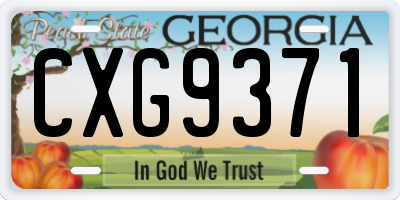 GA license plate CXG9371