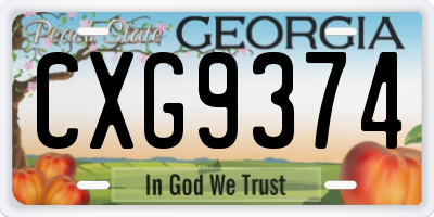 GA license plate CXG9374