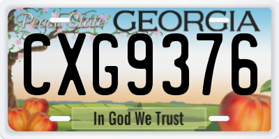 GA license plate CXG9376