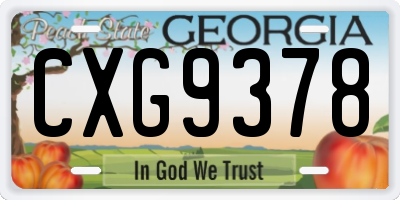 GA license plate CXG9378