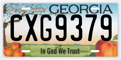 GA license plate CXG9379