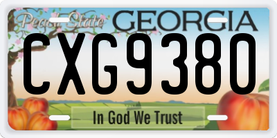 GA license plate CXG9380