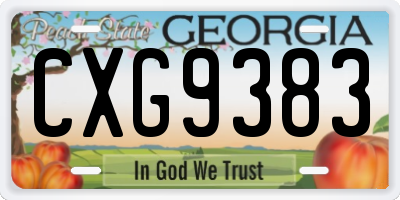 GA license plate CXG9383