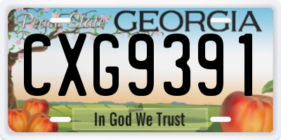 GA license plate CXG9391