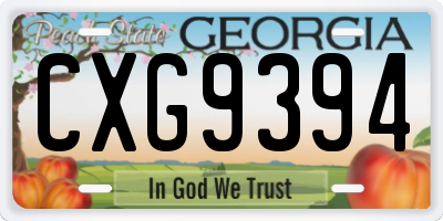 GA license plate CXG9394