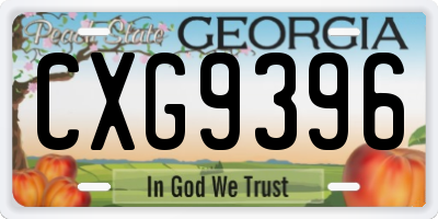 GA license plate CXG9396