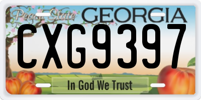 GA license plate CXG9397