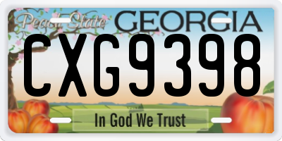 GA license plate CXG9398