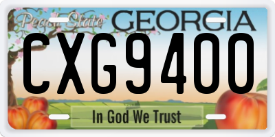 GA license plate CXG9400