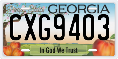 GA license plate CXG9403